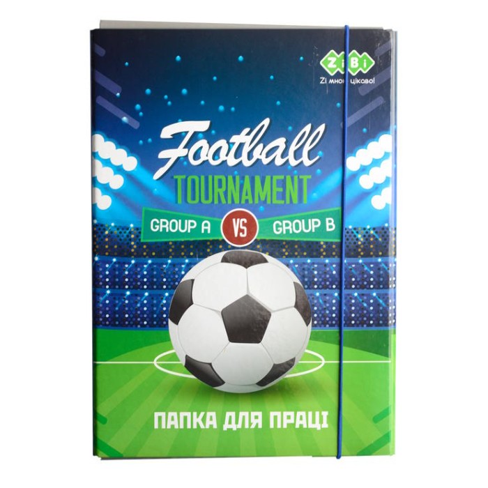 Папка для праці «FOOTBALL» А4+ картонна на гумках, TM ZiBi
