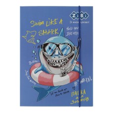 Папка для зошитів «SHARK» В5+ картонна на гумках, TM ZiBi