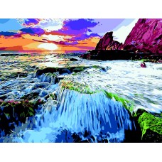 Картина за номерами «Водоспад» 40х50 см, у коробці, TM ZiBi