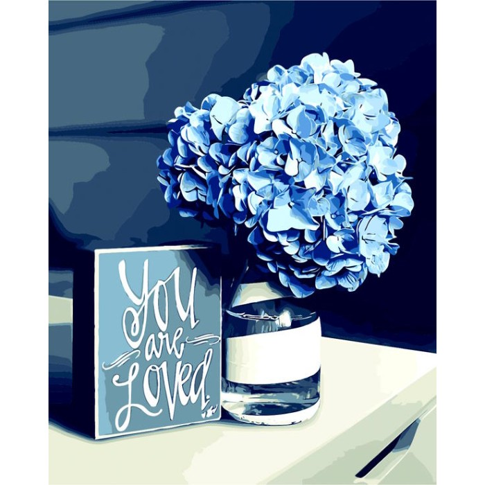 Картина за номерами «Гортензія» 40х50 см, у коробці, TM ZiBi