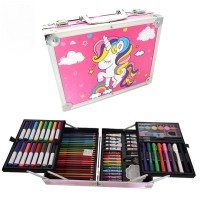 Набір художній у чемодані 20х27 см: фломастери, олівці, фарби, пастель, пензлі та інше, ТМ Leader