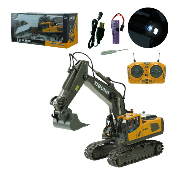 Екскаватор р/к зі світлом та звуком на акумуляторі, у коробці 38,5х18,5х16 см
