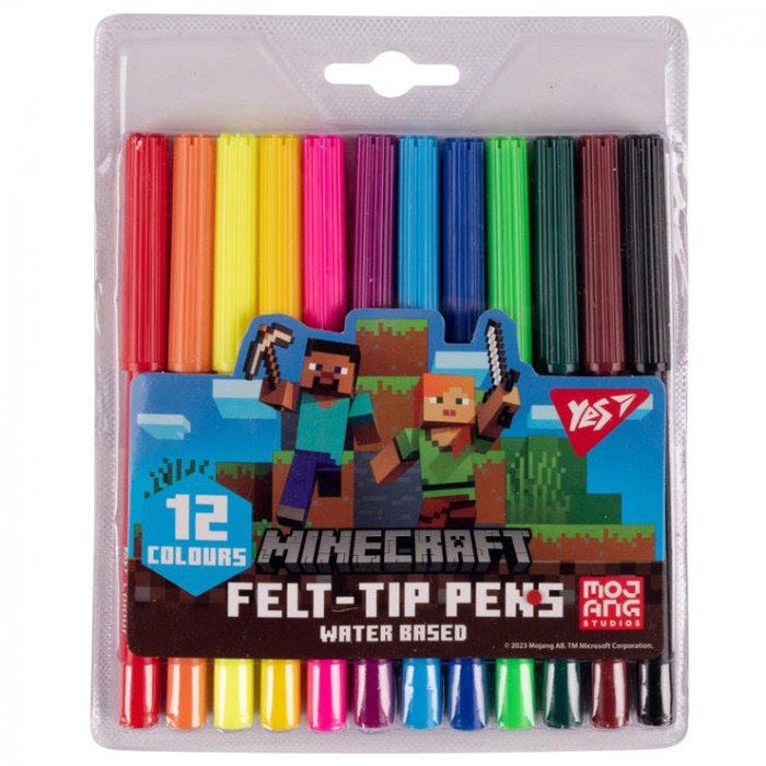 Фломастери «Minecraft» на 12 кольорів, ТМ Yes