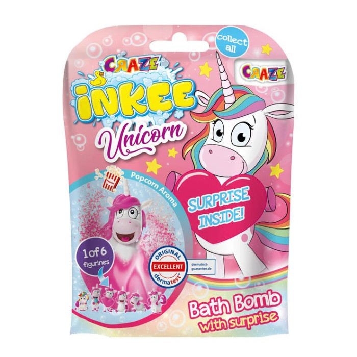 Ароматна бомбочка для ванни «Милі Єдиноріжки» з іграшкою в асортименті, у дисплеї 11х5х15 см, ТМ Inkee