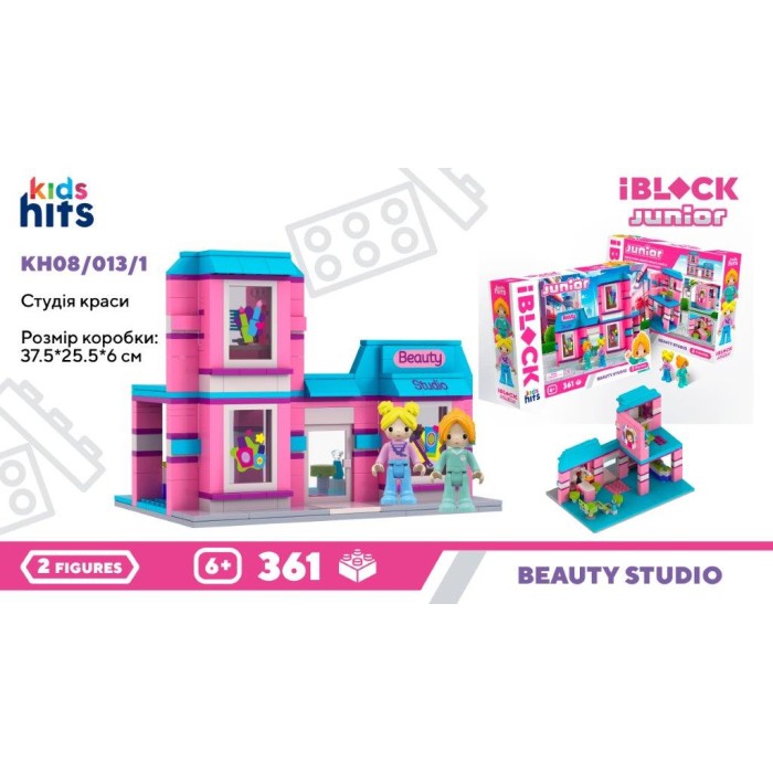 Конструктор «Студія Краси» на 361 деталь з 2 фігурками, у коробці 37,5х7х25 см, IBLOCK JUNIOR