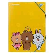 Папка «Line Friends» A4 на гумках, ТМ YES