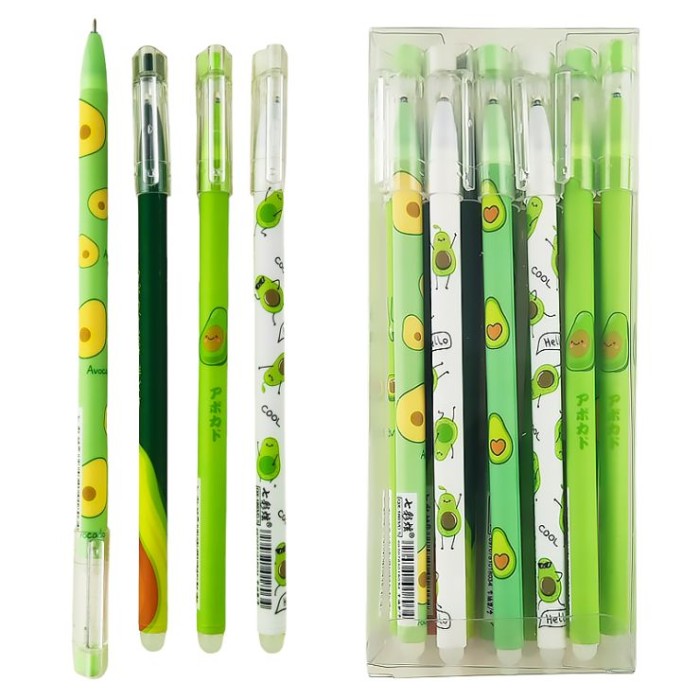 Ручка «Avokado» гелева пиши-стирай синя 0,5 мм, в асортименті, у боксі, ТМ J.Otten