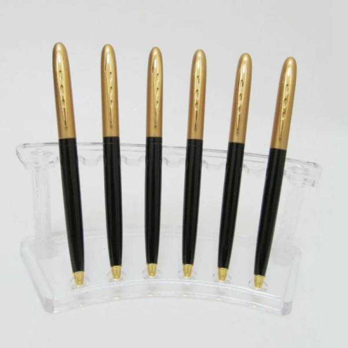 Ручка «Baixin» металева поворотна синя, корпус золото+чорний, TM Baixin