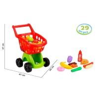 Візок для супермаркету з 29 аксесуарами, у сітці 41х29х47 см, ТМ Технок