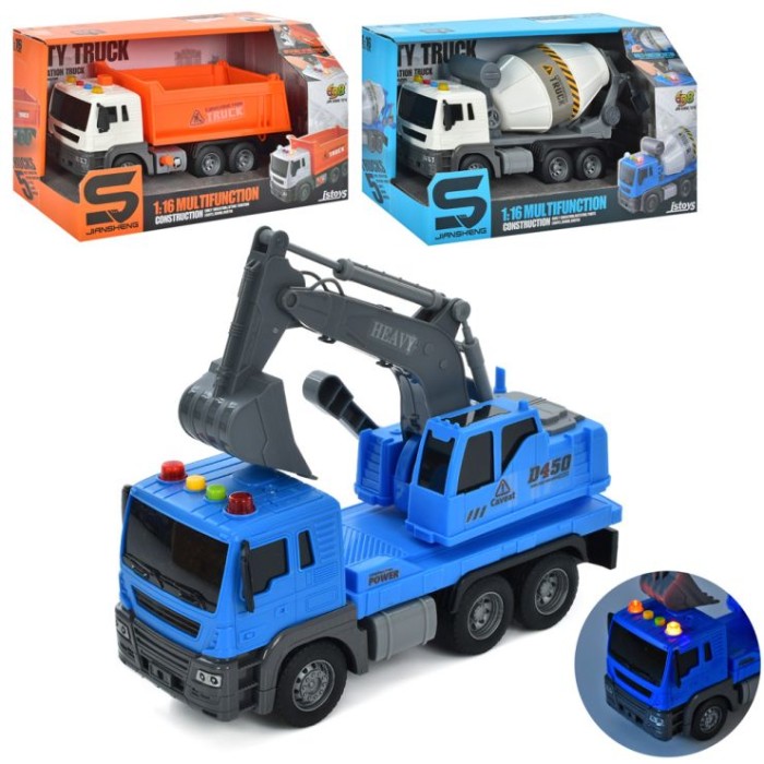 Будтехніка 24 см інерційна зі світлом та звуком, на батарейці, в асортименті, у коробці 33х17,5х13