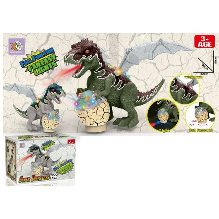 Динозавр 31 см зі світлом, звуком, парою та димом, на батарейці, в асортименті, у коробці 26х16х13 см