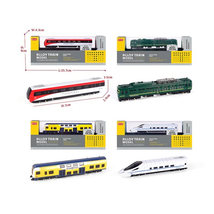 Потяг металевий, в асортименті, у коробці 23,7х9х4,3 см