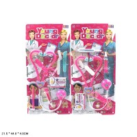 Набір лікаря з 6 елементів: шприц, стетоскоп та інші аксесуари, на планшетці 21х44х4 см