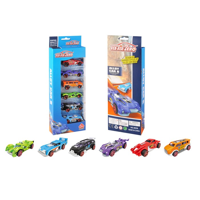 Набір з 6 металевих машин, у коробці 11х32,5х4 см