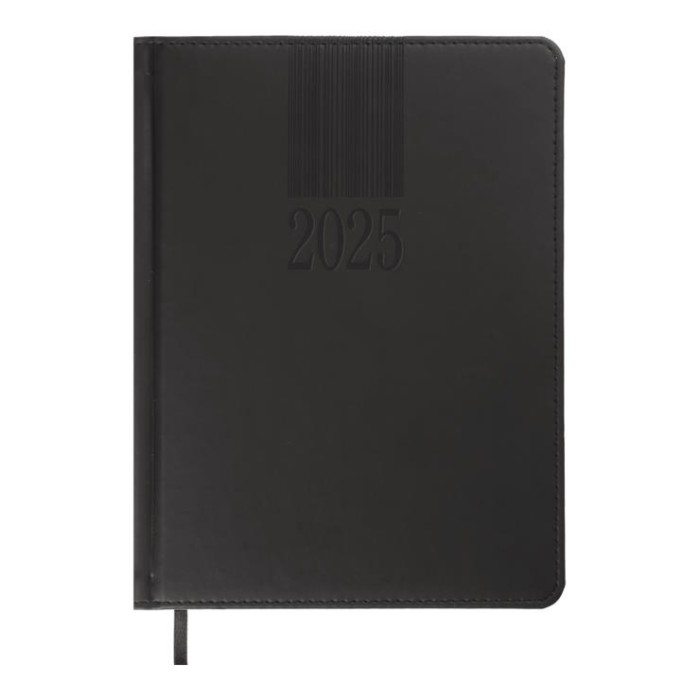 Щоденник датований «CODE 2025» A5 на 336 сторінок обкладинка зі шкірзаму, чорний, ТМ Buromax