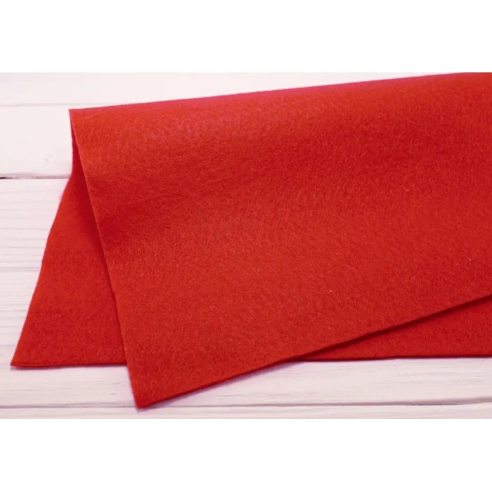 Фетр 21х30 см товщиною 1,2 мм 8 аркушів, червоний, ТМ Мандарин