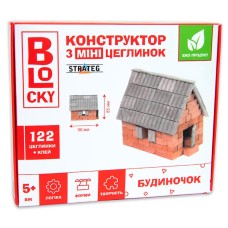 Будівельний набір «Будиночок» на 122 міні-цеглинки з додатковими аксесуарами, у коробці 14,5х12х4 см, ТМ Strateg