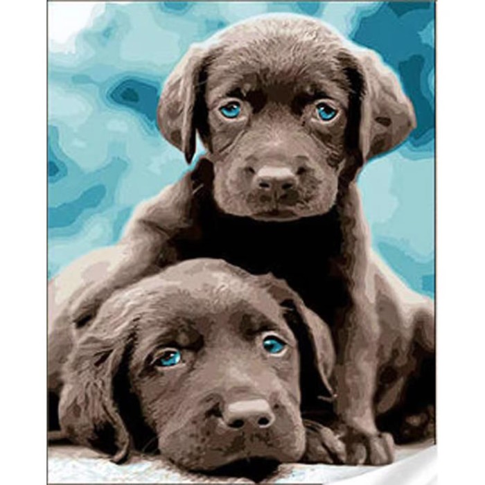 Набір з алмазною мозаїкою «Маленькі лабрадори» 30х40 см, ТМ Strateg