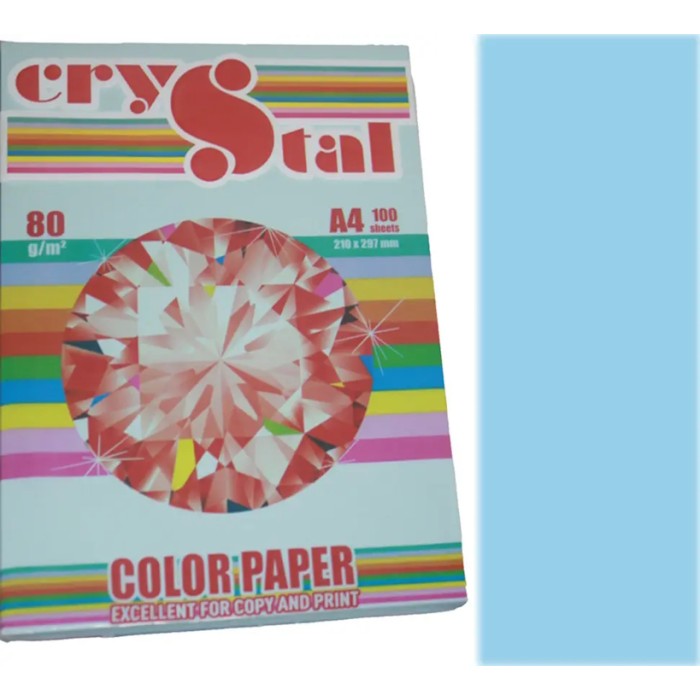 Папір кольоровий А4 100 аркушів 80 г/м2, пастель блакитний, SPECTRA COLOR