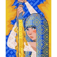 Картина за номерами «Відважна Українка» 40х50 см, ТМ SANTI