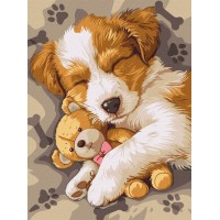 Картина за номерами «Сплячий джек-рассел» 30х40 см, ТМ Ідейка