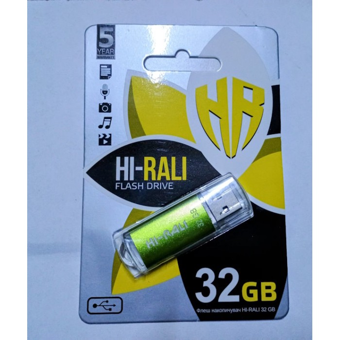 Флеш-карта «Hi-Rali» Rocket 32 Gb зелена