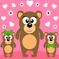 Картина за номерами «Ласкава ведмедиця з малюками» 20х20 см, ТМ Strateg