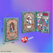 Дитяча косметика зі світлом: палетка тіней, помада, лаки, аксесуари, на батарейці, у коробці 18х3х25 см