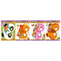 Набір паперових масок «Милі пухнастики»: 4 шт з гумками, у пакеті 21х30 см, ТМ Fresh