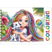 Розмальовка на 12 аркушів з наліпками на спіралі 15х21 см, ТМ Мандарин