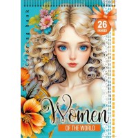 Розмальовка на 12 аркушів з наліпками на спіралі 15х21 см, ТМ Мандарин