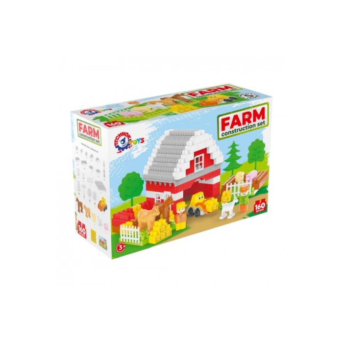 Конструктор «Ферма» на 160 деталей, фігурок та машинок, у коробці 37,5х25х14 см, ТМ Технок