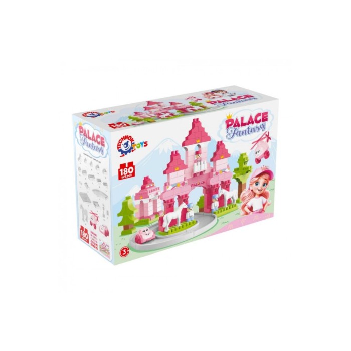 Конструктор «Замок» на 180 деталей з фігурками та машинкою, у коробці 37х27,5х19 см, ТМ Технок