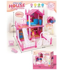 Будиночок 30,5х31х35 см 2-поверховий на 107 деалей з меблями та лялькою, у коробці 28х21х7 см