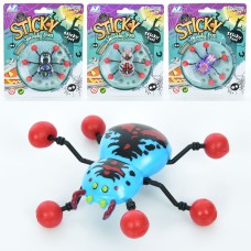 Гра «Павук» 7 см з клейкими лапками, ковзає по вертикальній поверхні, в асортименті, на планшетці 14х17х3 см