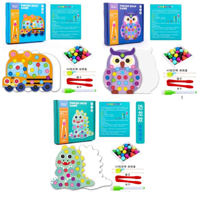 Настільна гра «Тваринка»: кульки, пінцет, маркер, палички та ігрове поле, в асортименті, у коробці 20х18,5х3 см