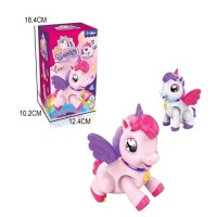 Єдиноріг 17 см музичний зі світлом та рухомими деталями, на батарейці, в асортименті, у коробці 12,5х18,5х10 см