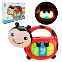 Піаніно «Сонечко» 15х11 см зі світлом, звуком, ураїнською озвучкою, на батарейці, у коробці 19,5х4,5х15 см