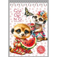 Розмальовка на 12 аркушів з наліпками на спіралі 15х21 см, ТМ Манадрин