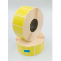 Етикетка 39х40 мм, жовта 1000 штук, в рулоні