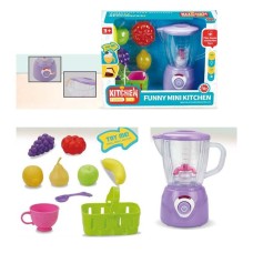 Іграшковий блендер 16,5 см зі світлом, рухомими деталями, фруктами, ягодами та кошиком, на батарейці, у коробці 27х20,5х11 см