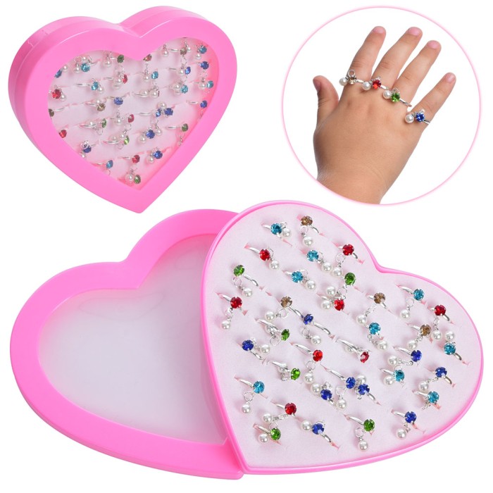 Каблучка металева, в асортименті, 36 шт у дисплеї 15,5х14х3 см