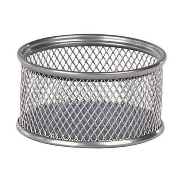 Підставка для скріпок 80х80х40 мм металева срібна, ТМ Buromax