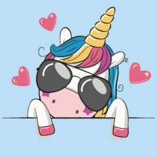 Картина за номерами «Єдиноріг в окулярах» 20х20 см, ТМ Strateg