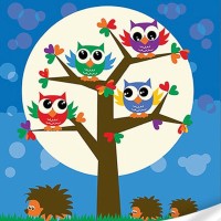 Картина за номерами «Совенята та їжачки» 30х30 см, ТМ Strateg