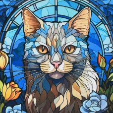 Набір з алмазною мозаїкою «Сяйво білої кішки» 30х30 см, ТМ Strateg