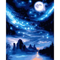 Картина за номерами «Зоряний шлях» 40х50 см з LED-підсвіткою, ТМ SANTI