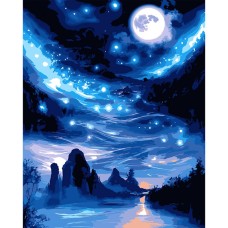 Картина за номерами «Зоряний шлях» 40х50 см з LED-підсвіткою, ТМ SANTI