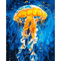Картина за номерами «Танець медузи» 40х50 см з LED-підсвіткою, ТМ SANTI