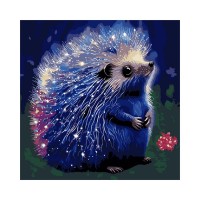 Картина за номерами «Казковий їжачок» 40х40 см з LED-підсвіткою, ТМ SANTI
